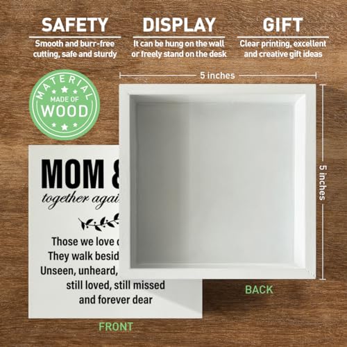 Memorial Sympathy Gifts for Loss of Parents Gifts for Loss of Loved One Mom Dad Father Mother Remembrance Bereavement Condolence Gifts Wooden Sign, Mom & Dad Together Again in Heaven - color: White-C