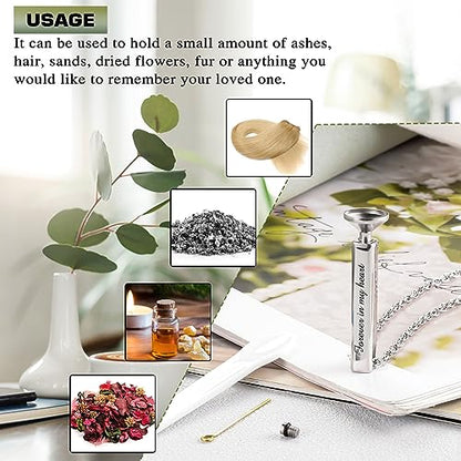 abooxiu Urn Necklace for Human Ashes Cremation Jewelry for Ashes Stainless Steel Keepsake Ashes Necklace Memorial Urn Jewelry Pendant for Women Men - Forever in my heart - style: Silver