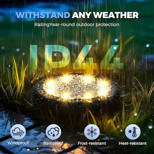 SOLPEX 12 Pack Small Solar Ground Lights, Driveway Lights Warm White - color: Warm White, size: 12 Pack