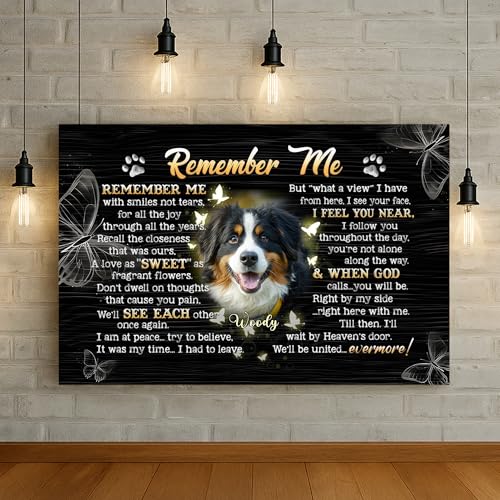 KiKiLuna Personalized Dog Memorial Canvas Wall Art - color: Design 8