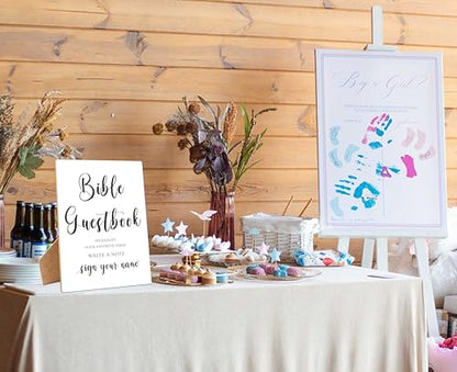 Bible Guestbook Sign, 8×11 Inches Wooden Sign With Stand, Hightlight Your Favorite Verse, Minimalist Table Sign for Wedding Favor,Bridal Shower, Wedding Reception, Event Party Favor Supplies-4 - style: Bible Guestbook