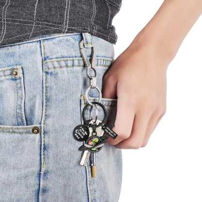 Imrsanl Saturn Urn Necklace Cremation Jewelry for Women Men - color: Keychain-Black