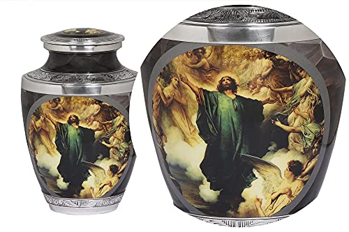 BOLD & DIVINE Love of Jesus Cremation Urn |Human Ashes Adult Memorial urn, Burial, Funeral Cremation Urns | 200 Cubic Inches, Adult/Large. - color: Love of Jesus