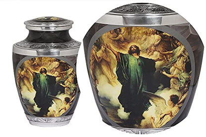 BOLD & DIVINE Love of Jesus Cremation Urn |Human Ashes Adult Memorial urn, Burial, Funeral Cremation Urns | 200 Cubic Inches, Adult/Large. - color: Love of Jesus