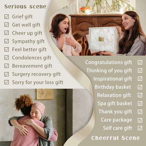 AHAGIFTREE Gift Basket for Women, Care Package, Birthday Gift,12PC Get Well Gifts for Women After Surgery,Get Well Soon,Grief,Sympathy Gifts,Condolences (white) - color: White