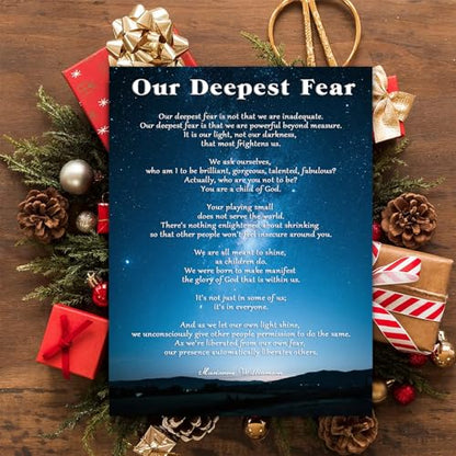 Our Deepest Fear Quote Canvas Wall Art Inspirational Painting Print Motivational Poster Ready to Hang Home Office，Living Room，or Personal Space Framed 8 * 12 Inch - color: White 2, size: 12"L x 8"W