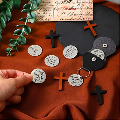 6 Pcs Pocket Hug Token Keychain Christian Gift Long Distance Relationship Keepsake for Women Men Patients(Classic) - style: Classic