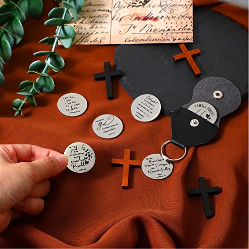 Moxweyeni 6 Pcs Pocket Hug Token Keychain Christian Gift Long Distance Relationship Keepsake for Women Men Patients(Classic) - style: Classic