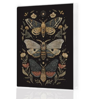 Dark Academia Butterfly Photo Album 4x6 Hold 36 Photos, Mystical Gothic Moth Botanical Art Deco Small Photo Album Picture Memory Book Keepsake for Family Graduation Travel Vacation - color: Moth