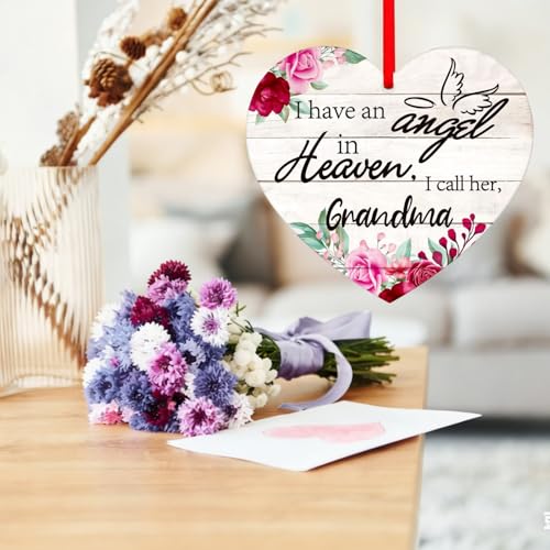 SICOHOME Memorial Ornament for Grandma, I Have an Angel in Heaven Keepsake - Sympathy Gifts for Loss of Grandmother - Comforting Bereavement Gift with Gift Box - Memorial Christmas Ornament