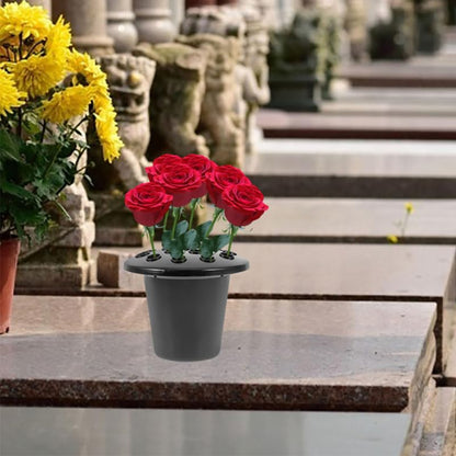 2pcs Plastic Grave Flower Holder Inserts Base for Memorials Cemetery Vase Liners Versatile Design for Fresh Flowers Elegant Floral Arrangement for Gravesite Decoration