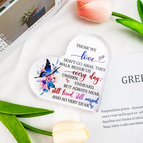 Condolences Remembrance Gifts for Loss Sympathy Grieving Friends | Bereavement Memorial Gift for Loss of Mother Dad Daughter Husband Grandma Acrylic Memorial Plaque Table Decor
