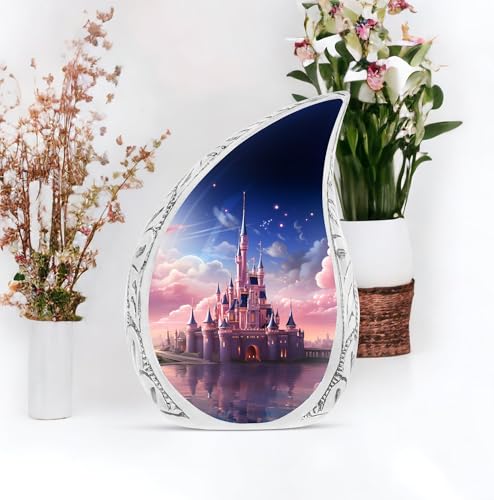 Dream Castle in The Sky Urn, Drop Urn for Ashes for Women, Urns for Human Ashes Adult Male, Cremation Urn Human Ashes, Burial Urn for Ashes for Men, Large Urns for Human Ashes Adult 10 Inch - size: Large