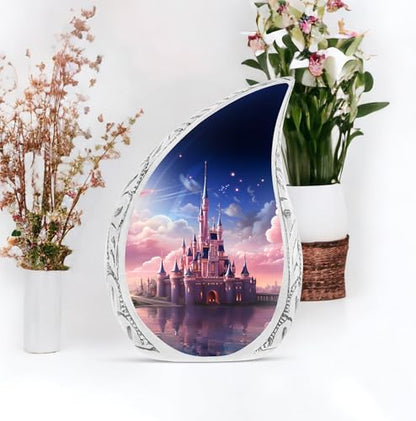Dream Castle in The Sky Urn, Drop Urn for Ashes for Women, Urns for Human Ashes Adult Male, Cremation Urn Human Ashes, Burial Urn for Ashes for Men, Large Urns for Human Ashes Adult 10 Inch - size: Large