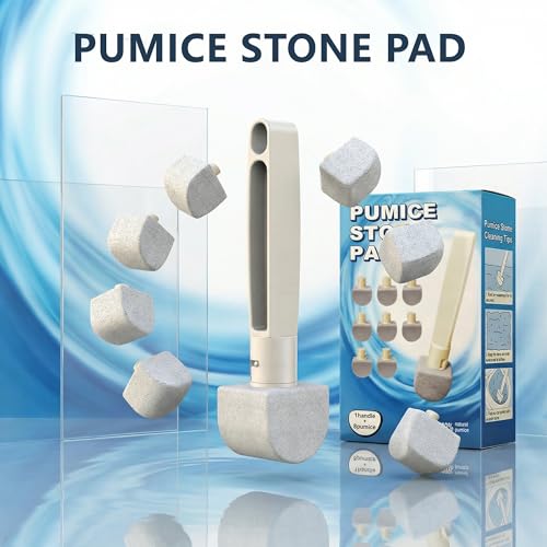Pumice Stone Toilet Bowl Cleaner – 8 Refills for Hard Water & Limescale - color: White+grey