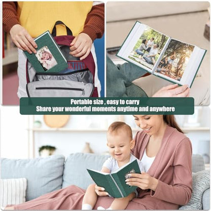 Photo Album 4x6 100 Pockets, Linen Cover Top Loader Vertical, Slip-in Picture Dark Green Pockets Albums for Wedding, Family, Anniversary, Baby, Vacation - color: Dark Greed, size: 100 Pockets