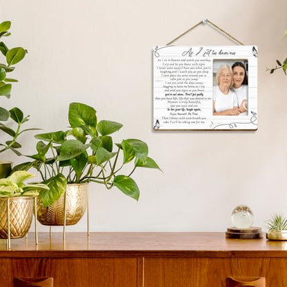 JANLAN Memorial Gifts for Loss of Loved One,Memorial Picture Frame,Bereavement Gift Sympathy Gifts Remembrance Gift for Loss of Mom Dad Wife Husband,As I Sit in Heaven Photo Frame - style: Loss of Loved One-1