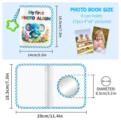 Baby Photo Album, Holds 17 4x6 Photos, Elephant | My First Family Soft Book, For Newborn/Toddlers/Kids/Baby Shower Memory Birthday Gifts - style: daxiang