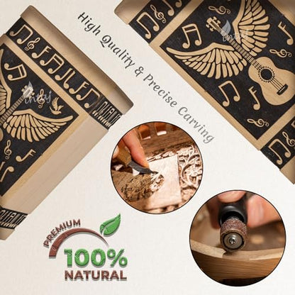 Guitar Wings Keepsake Urns for Human Ashes, Set of 4, Beechwood - color: Beechwood, size: Keepsake Set of 4 (20 lbs each)