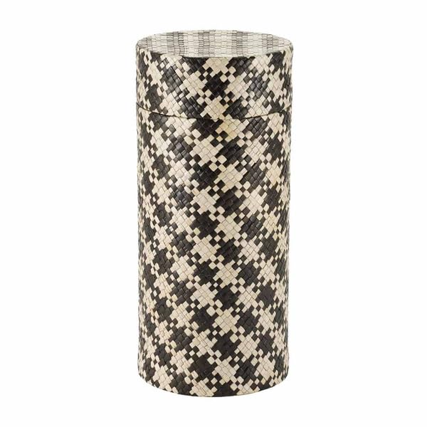 Woven Naturals Palm Black/Tan Scattering Urn for Ashes 200 Cubic inches - color: Palm Black/Tan