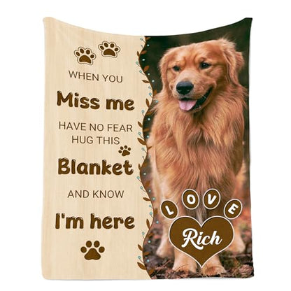 Ship Next Day, Customized Pet Memorial Gifts, Custom Dog Blanket with Picture Name, Personalized Pet Memorial Blanket with Photos, Loss of Pet Sympathy Gift, Dog Passing Away Bereavement Gifts - color: Dog Blanket 1