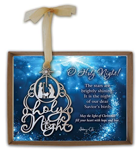 Abbey & CA Gift O Holy Night Nativity Ornament W/Crystals On Gold Ribbon - style: O Holy Night Nativity