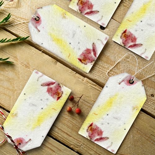50 Pink & Yellow Plantable Seed Paper Tags - style: 50 Pink & Yellow Tags