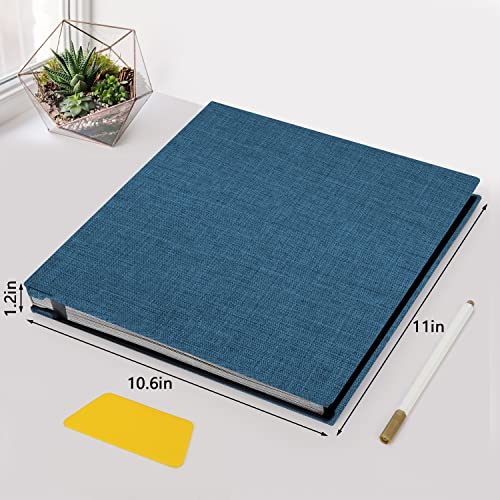 Zesthouse Photo Album Self Adhesive Pages, 60 Pages Magnetic Scrapbook Albums with Sticky Page, Photos Album Holds 8x10 & 5X7 & 4x6 & 6x8 & 3x5, Large Picture Book Ideal Gift for Family Wedding Baby - color: Black Blue, size: 11"x10.6"/Black 60 Pages