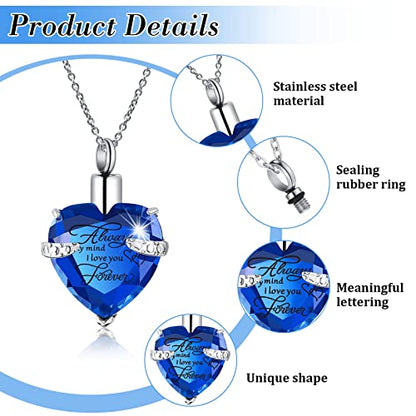 Jexine 10 Pcs Urn Necklace Cremation Jewelry for Men - color: Blue