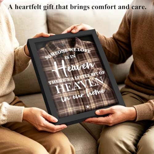 Sympathy Gifts for Loss of Loved One, Clothing Memorial Shadow Box Frame - color: Black