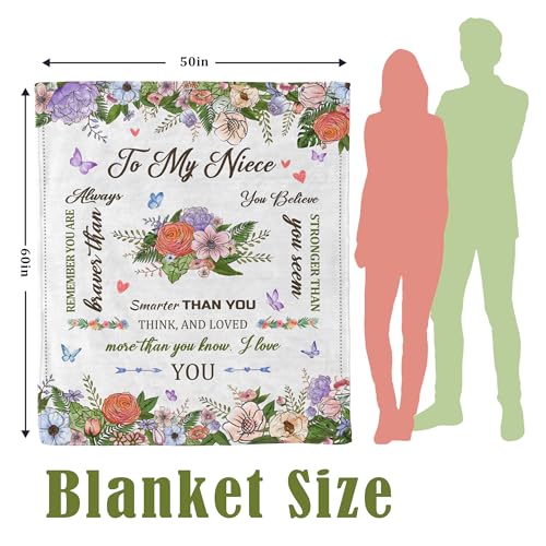 Niece Gifts from Auntie/Uncle, Nieces Birthday Gifts, Unique Gift for Nieces from Aunt, Niece Blanket for Graduation/Birthday/Mothers Day, Cozy Warm Throw Blanket 60"X50" - color: Warmniece