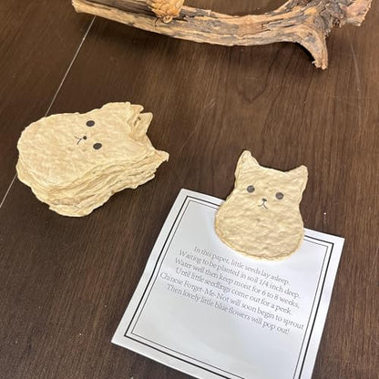 10pcs Cat Memorial Gifts for Loss of Cat Plantable Paper Forget-me-not Seed | Eco-Friendly Sympathy Cards for Cat Lovers, Pet Loss Gifts with Cat Theme, Cat Birthday Gift for Gardening Enthusiasts