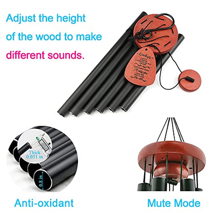 Memgift Memorial Wind Chimes - Sympathy Gift for Loss of Parent, Weather-Resistant Outdoor Keepsake for Patio in Memory of Loved One - style: Goodbyes are not forever