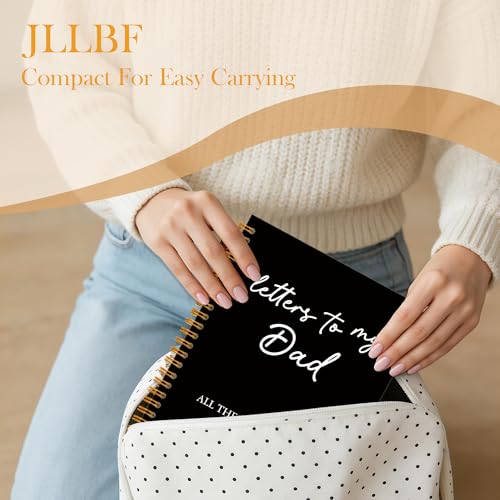JLLBF Letters to My Dad Spiral Notebook, Black Grief Journal Notebooks for Loss of Dad, Sympathy Gifts for Loss of Father, Remembrance Bereavement Gift Journal Notebook, 5.5x8.3 Inch - color: Black Letters Dad