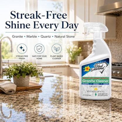 Black Diamond Stoneworks Granite Counter Cleaner: USDA Certified BIOBASED- Safe for Granite and other stone countertops. Safe for food contact formula to keep your countertops looking fresh and clean! - size: 160 Fl Oz (Pack of 1)
