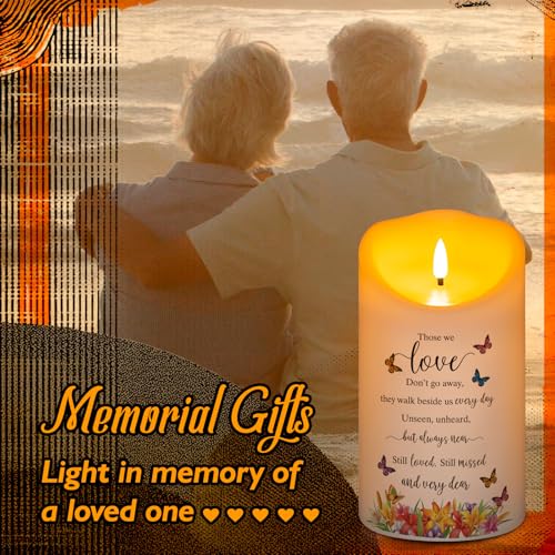 Flameless Memorial Candle, Real Wax LED Light with Remote Sympathy Bereavement Gifts for Loss of Loved One Sympathy Candles for Loss of Mother Father Mom Dad Son Remembrance Gifts (4" x 7") - color: Those We Love
