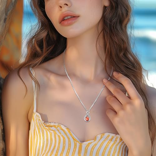Eusense Cremation Jewelry for Ashes Urn Necklace to Put Ashes In 925 Sterling Silver Memorial Pendant Tree of Life Infinity Urn Necklaces for Ashes Necklace for Women Men - style: F-Infinity Urn-07-Jul.-Red