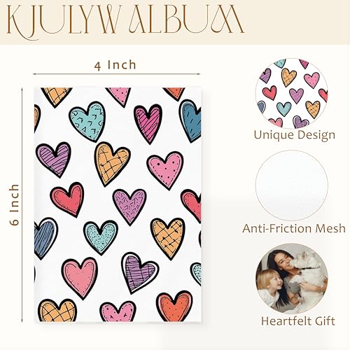Colorful Heart Photo Albums 4x6 Pictures, Cute Heart Kids Boys Girls Toddler Small Memory Book Photo Album for Family Baby Wedding Anniversary Vacation Travel - color: Heart