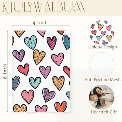 Colorful Heart Photo Albums 4x6 Pictures, Cute Heart Kids Boys Girls Toddler Small Memory Book Photo Album for Family Baby Wedding Anniversary Vacation Travel - color: Heart