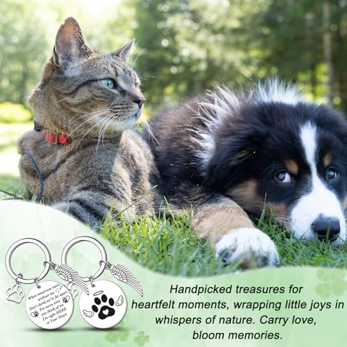 Pet Memorial Gifts for Dogs Cats Pet Memorial Keychain | Loss of Dog Sympathy Gift Dog Passing Away Gifts Cat Loss Sympathy Gift Keychain for Dogs Mom Dad Cat Mom Dad