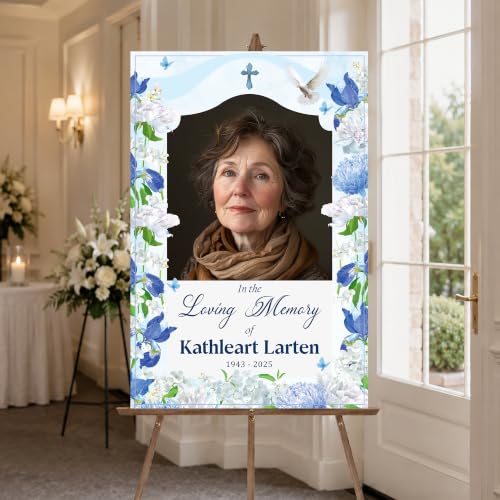 Personalized Editable Funeral Welcome Sign, Funeral Welcome Sign Editable Template - Celebration of Life Decoration, Large Funeral Sign, Memorial Sign | Funeral Decor - color: #Version 12