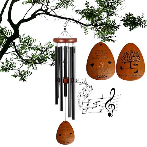 Sympathy Wind Chimes - Deep Tone Memorial Gift for Loss of Loved Ones, Mom, Dad, Husband, Wife, Grandma, Grandfather. Ideal for Outdoor, Garden, Patio, Yard & Home Decor (25.5 Inch)