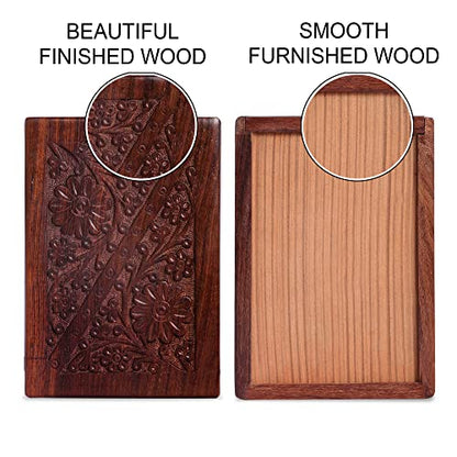 Wooden Urn Box for Human Ashes, Cremation Funeral Urns Hand Carving Decorative Urns for Pet Memorial & Adult, Keepsake (Medium) - size: Medium