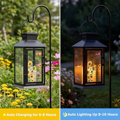 Solar Memorial Lantern Outdoor Waterproof, Sympathy Gifts for Loss of Loved One Mother Father, Remembrance Condolences Grief Gift for Loss, in Memory of Loved One Gifts - style: Those We Love Don't Go Away/Black
