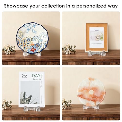 Acrylic Easel Display，Plate Stands for Display，Adjustable Clear Display Holder for 12" to 17" large Plate, Platter, Book, Card, Frame, Picture, Artwork, Plaque (Extra Large 12"-17") - size: Extra Large 12"-17"