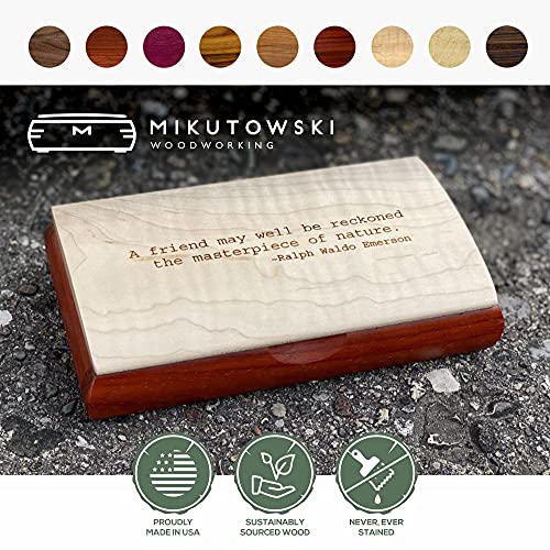 Mikutowski Woodworking Personalized Wooden Keepsake Box - Handmade in USA - Wood Art Artisan Trinket Box - Original Engraved Keepsake Box Organizer - A Great Personalized Gift for Your Loved Ones - style: Artisan