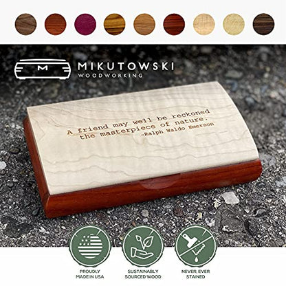 Mikutowski Woodworking Personalized Wooden Keepsake Box - Handmade in USA - Wood Art Artisan Trinket Box - Original Engraved Keepsake Box Organizer - A Great Personalized Gift for Your Loved Ones - style: Artisan