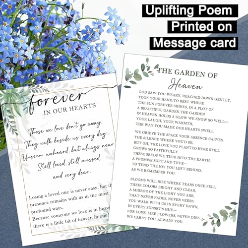 Bulk 50 Memorial Cards Funeral Favors for Guest, Funeral Wake Celebration of Life Decorations, In Loving Memory of Loved One Memorial Gifts, No Seed (Leaf Cards)
