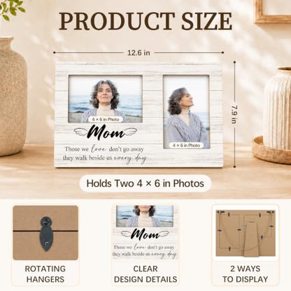 Mom Memorial Double Picture Frame 4x6, Mom Sympathy Two Photo Frame - color: color-8