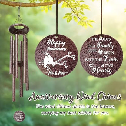 Anniversary Wind Chimes Gifts for Men Women, Happy Anniversary Decorations, 25" Wind Chimes Romantic Gift for Couple, Parents, Wife, Husband, Friends - size: Anniversary Gift
